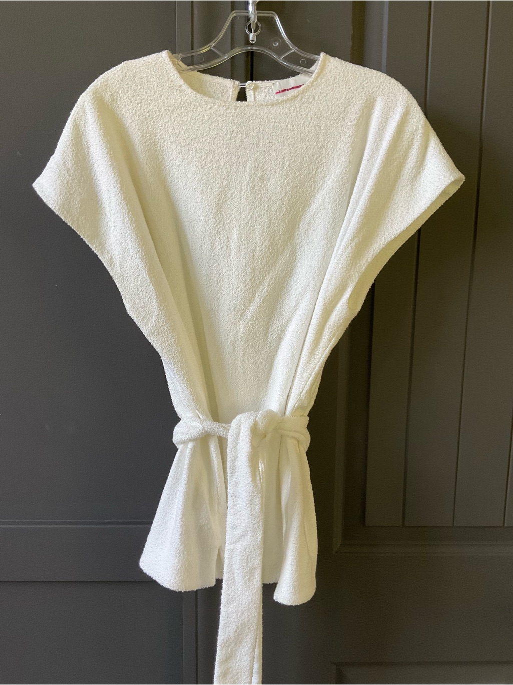 Loulou Studio Cream Textured Tie-Waist Tunic